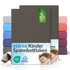 etérea Comfort Jersey Kinder Spannbettlaken Doppelpack - 60x120 - 70x140 cm