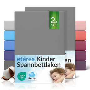 etérea Comfort Jersey Kinder Spannbettlaken Doppelpack - 60x120 - 70x140 cm