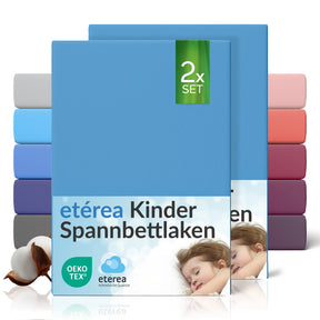 etérea Comfort Jersey Kinder Spannbettlaken Doppelpack - 60x120 - 70x140 cm
