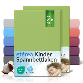 etérea Comfort Jersey Kinder Spannbettlaken Doppelpack - 60x120 - 70x140 cm