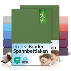 etérea Comfort Jersey Kinder Spannbettlaken Doppelpack - 60x120 - 70x140 cm