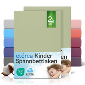 etérea Comfort Jersey Kinder Spannbettlaken Doppelpack - 60x120 - 70x140 cm