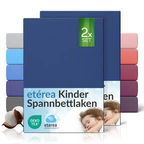 etérea Comfort Jersey Kinder Spannbettlaken Doppelpack - 60x120 - 70x140 cm