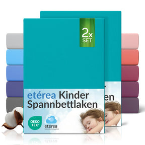 etérea Comfort Jersey Kinder Spannbettlaken Doppelpack - 60x120 - 70x140 cm
