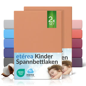 etérea Comfort Jersey Kinder Spannbettlaken Doppelpack - 60x120 - 70x140 cm