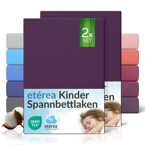 etérea Comfort Jersey Kinder Spannbettlaken Doppelpack - 60x120 - 70x140 cm