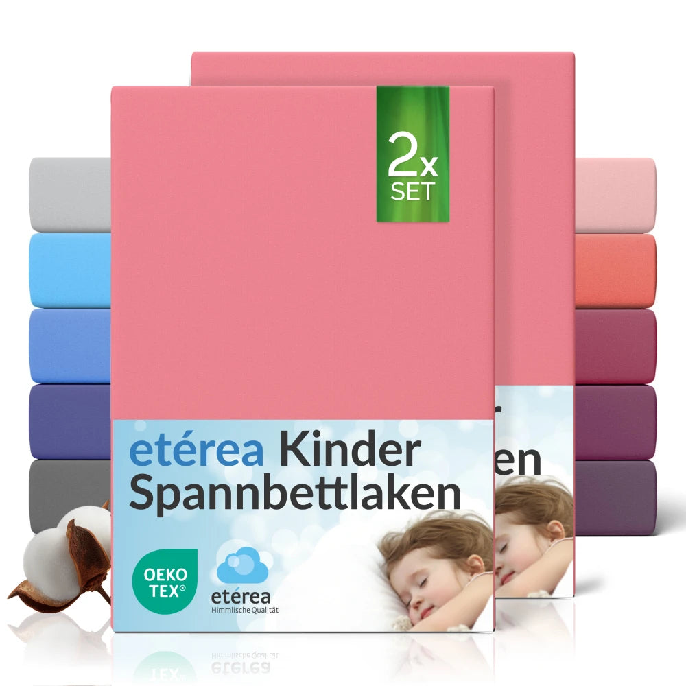etérea Comfort Jersey Kinder Spannbettlaken Doppelpack - 60x120 - 70x140 cm