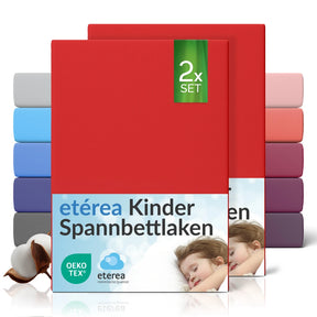 etérea Comfort Jersey Kinder Spannbettlaken Doppelpack - 60x120 - 70x140 cm