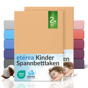 etérea Comfort Jersey Kinder Spannbettlaken Doppelpack - 60x120 - 70x140 cm