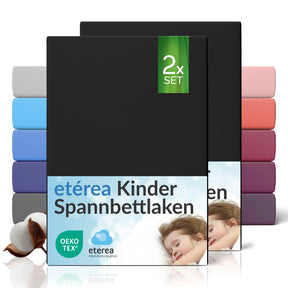 etérea Comfort Jersey Kinder Spannbettlaken Doppelpack - 60x120 - 70x140 cm