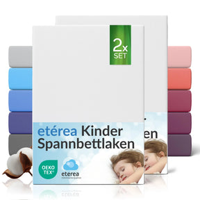 etérea Comfort Jersey Kinder Spannbettlaken Doppelpack - 60x120 - 70x140 cm