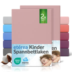etérea Comfort Jersey Kinder Spannbettlaken Doppelpack - 60x120 - 70x140 cm