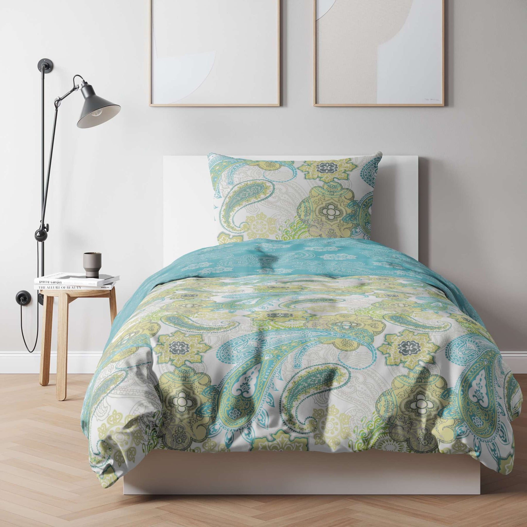 etérea Mako Satin Bettwäsche Florina Paisley Blumen