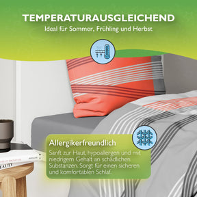 etérea Microfaser Bettwäsche Hunter Streifen