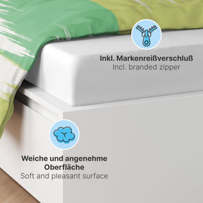 etérea Microfaser Bettwäsche Lex Blau, Opal, Mokka Creme, Schwarz