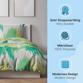 etérea Microfaser Bettwäsche Lex Blau, Opal, Mokka Creme, Schwarz