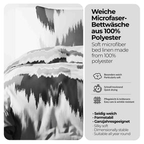 etérea Microfaser Bettwäsche Lex Blau, Opal, Mokka Creme, Schwarz