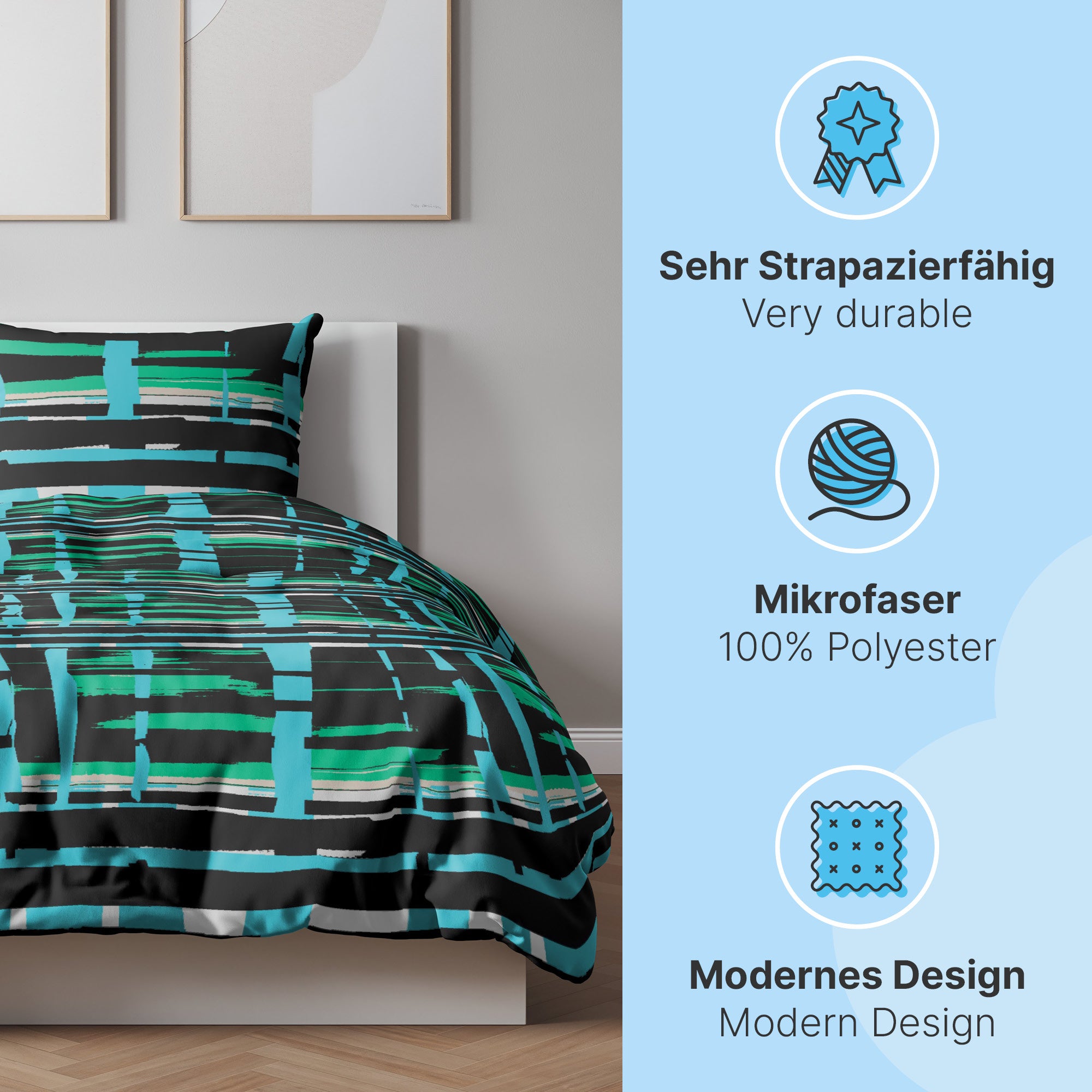 etérea Microfaser Bettwäsche Mance Grün und Pflaume