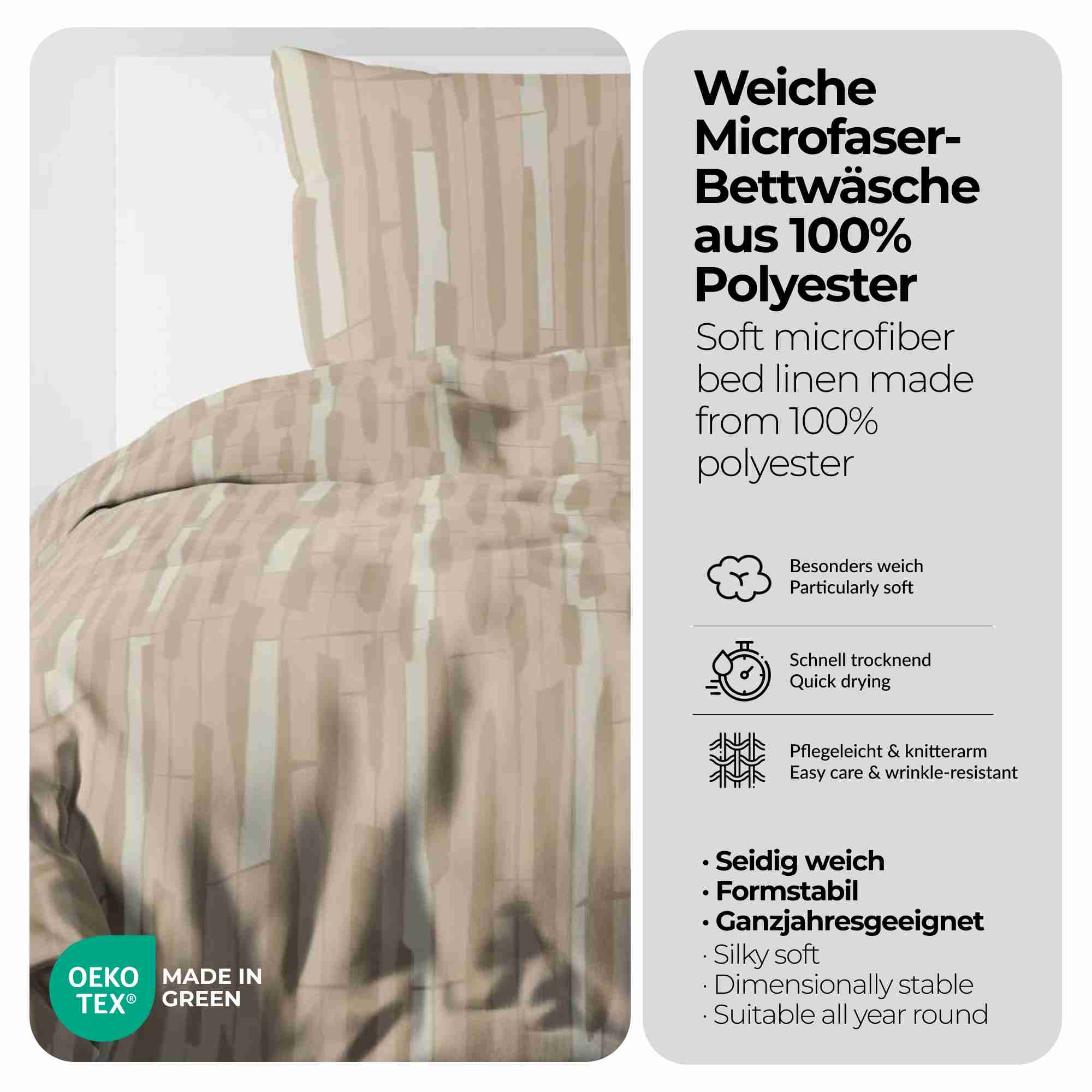etérea Microfaser Bettwäsche Nick Pflaume und Mokka