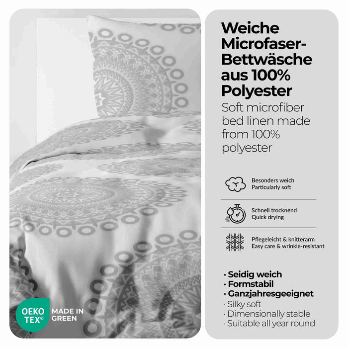etérea Microfaser Bettwäsche #farbe_grau