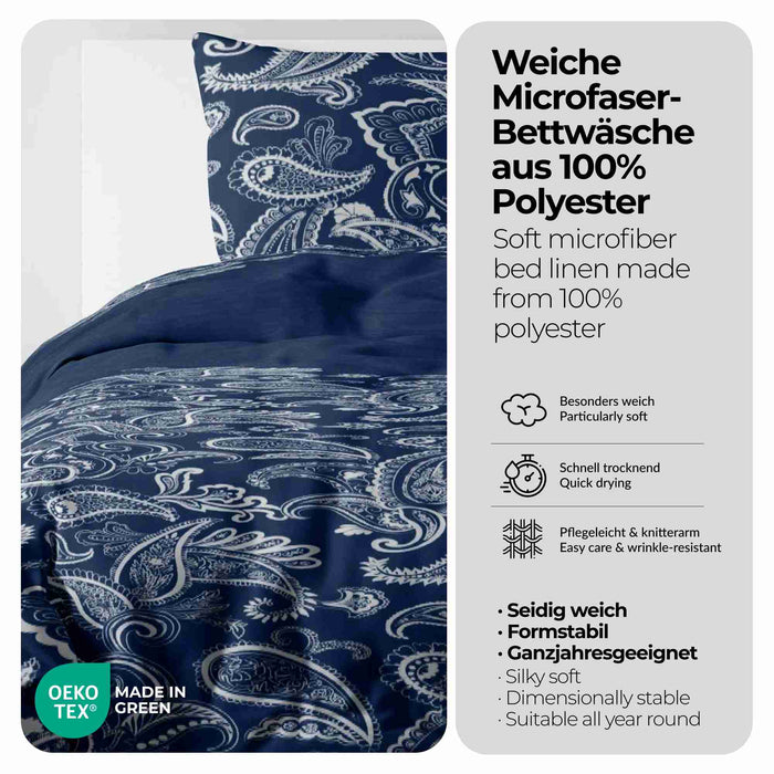 etérea Microfaser Bettwäsche #farbe_blau