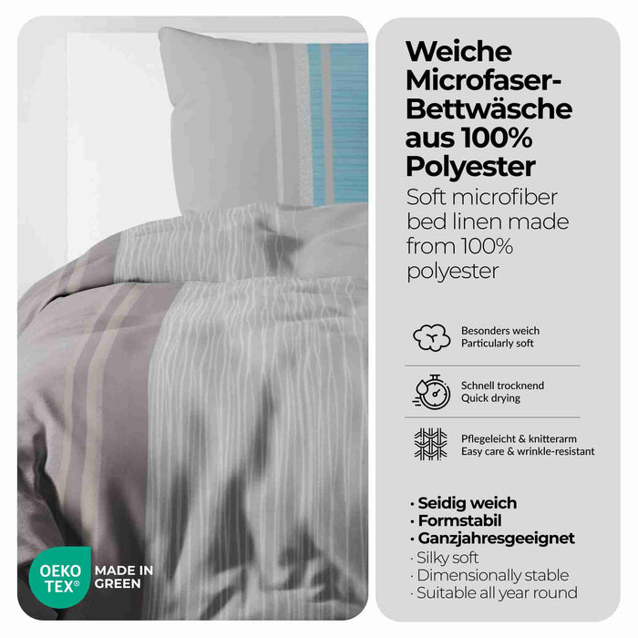 etérea Microfaser Bettwäsche #farbe_blau