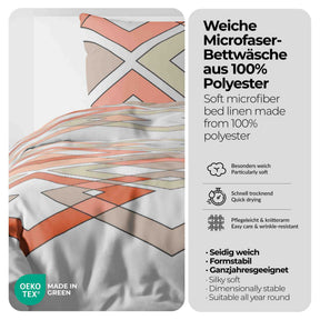 etérea Microfaser Bettwäsche Mino Orange und Lila