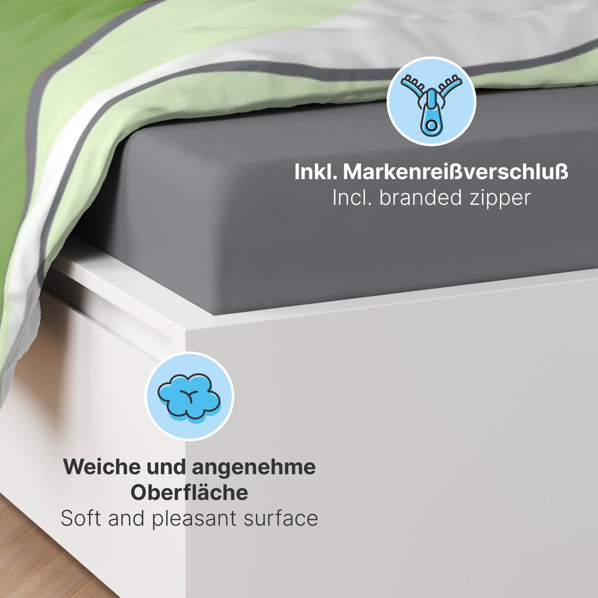 etérea Microfaser Bettwäsche New Alto Grün und Pflaume