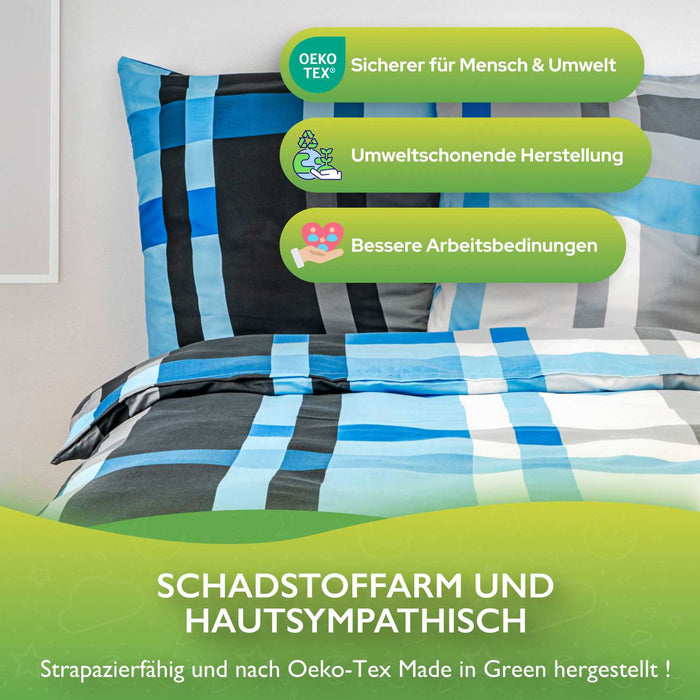 etérea Microfaser Bettwäsche Urban Check #farbe_