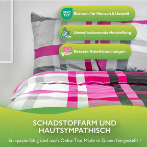 etérea Microfaser Bettwäsche Urban Check Kariert