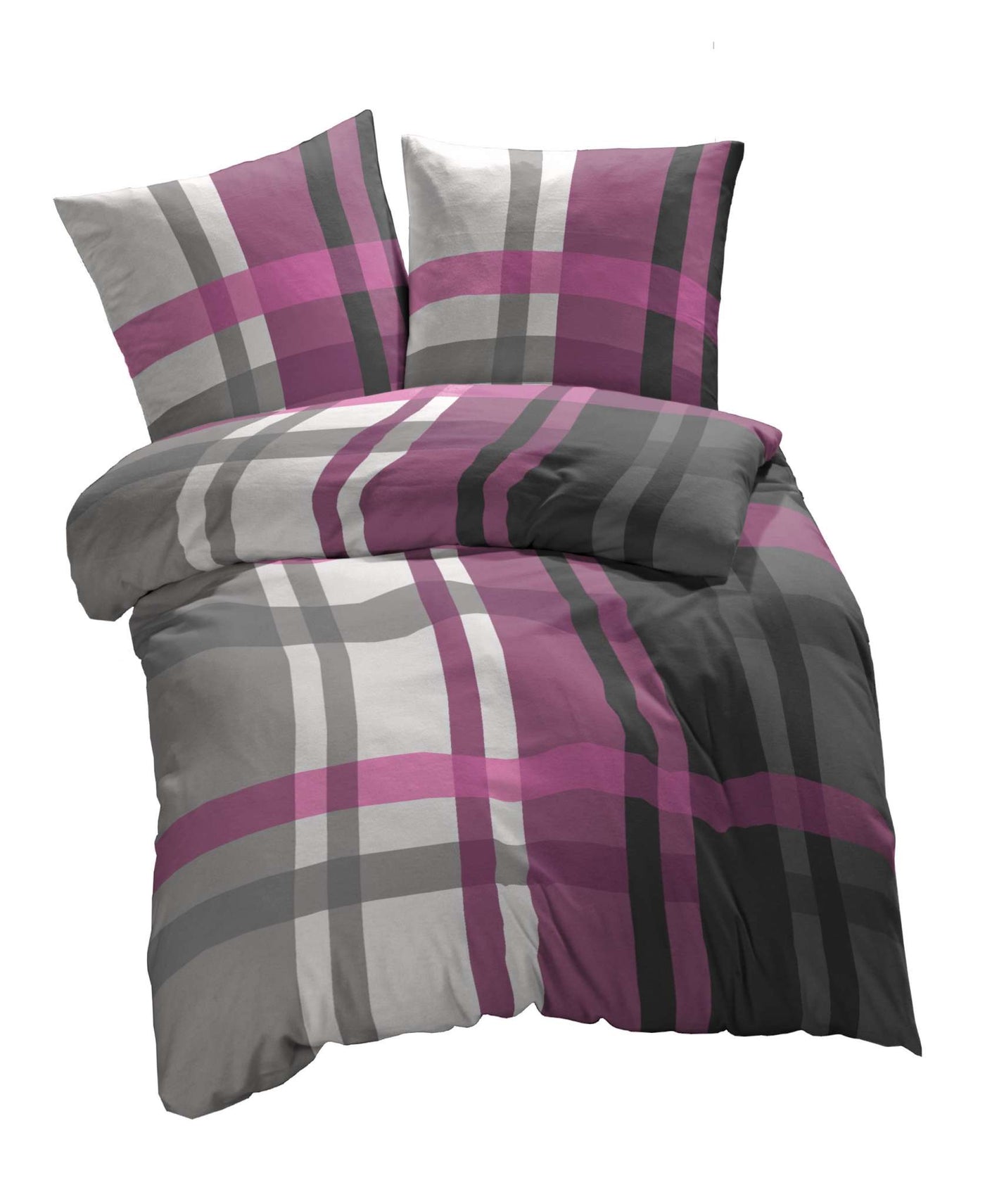 etérea Microfaser Bettwäsche Urban Check #farbe_violett
