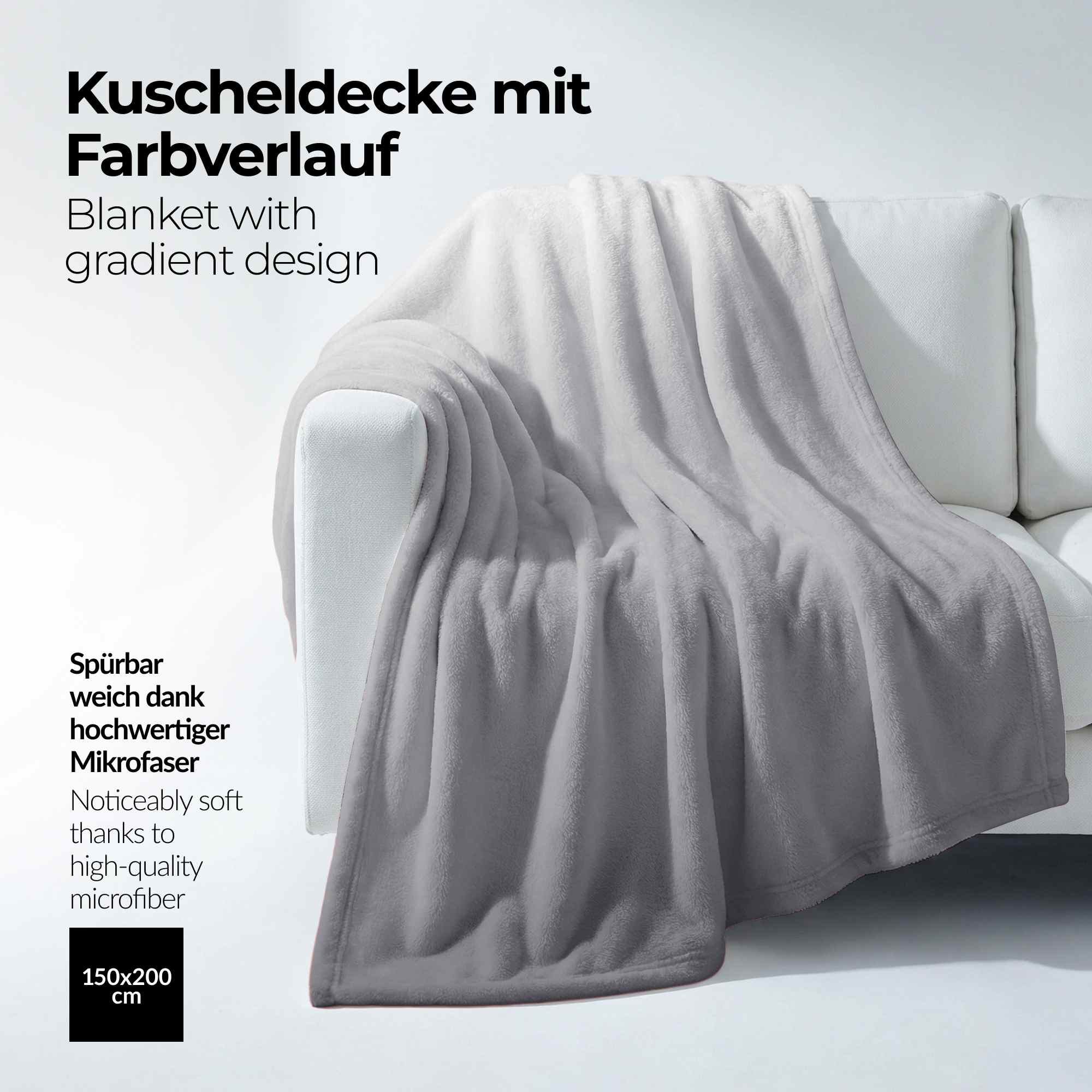 etérea Premium Mikrofaser Regenbogen Kuscheldecke