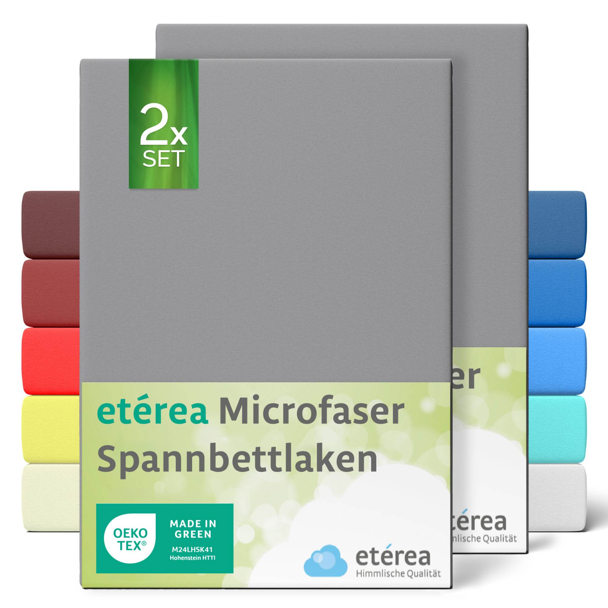 etérea Microfaser Kinder Spannbettlaken Doppelpack - 60x120 - 70x140 cm