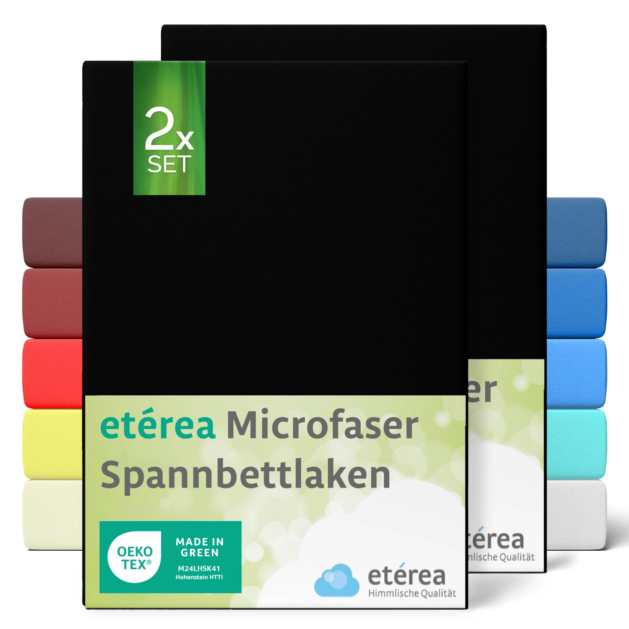 etérea Microfaser Kinder Spannbettlaken Doppelpack - 60x120 - 70x140 cm