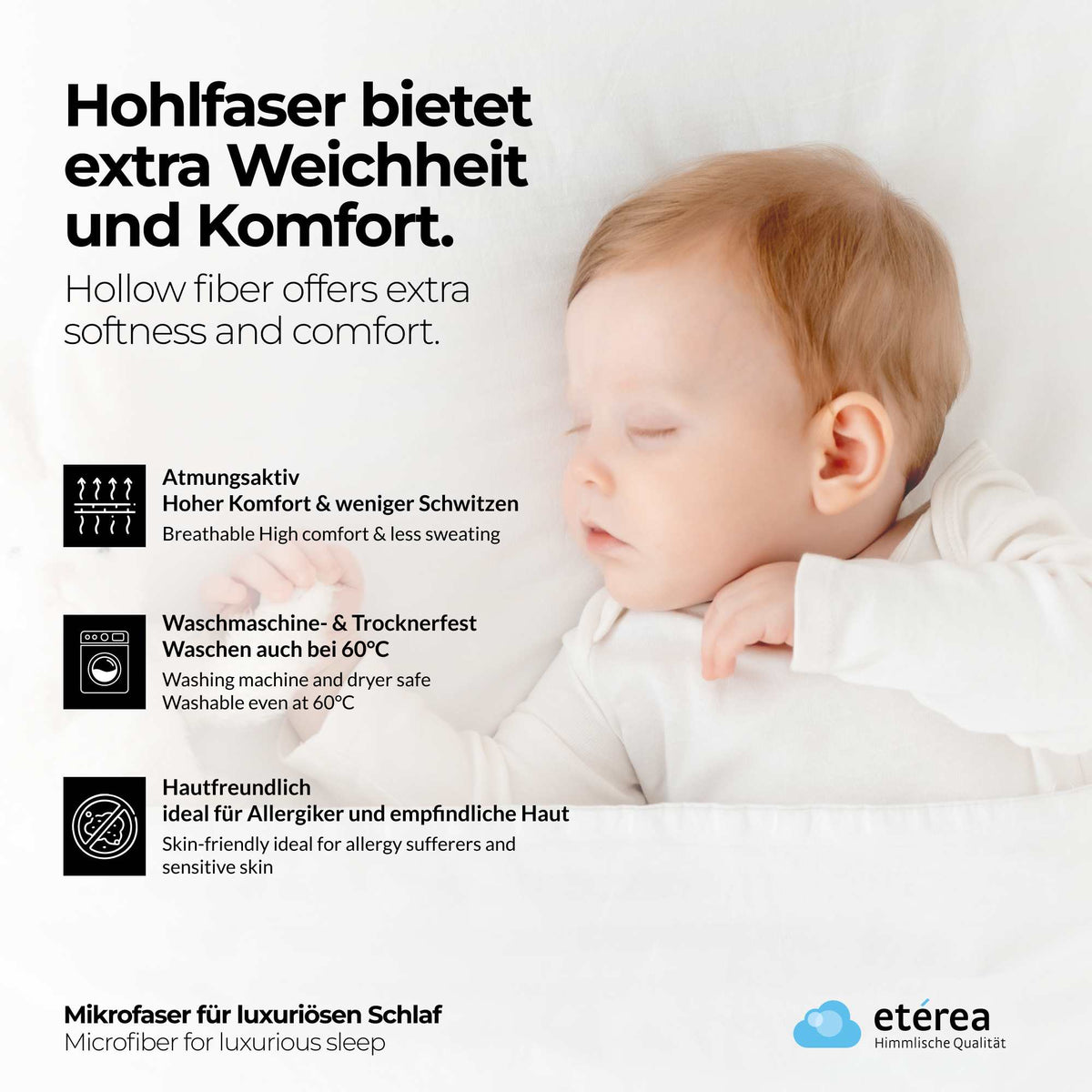etérea Microfaser Steppdecke Frieda 4-Jahreszeiten Made in Germany 155x220 cm