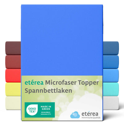 etérea Microfaser Topper Spannbettlaken #farbe_blau