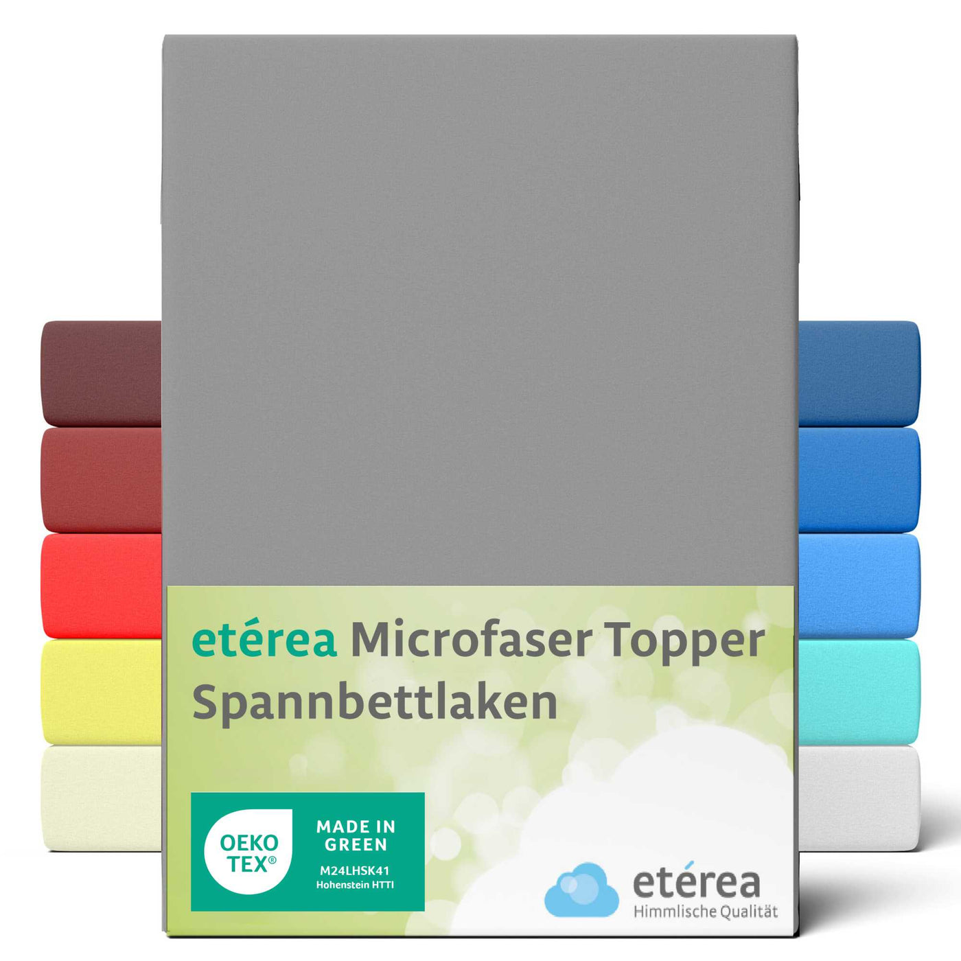 etérea Microfaser Topper Spannbettlaken #farbe_grau