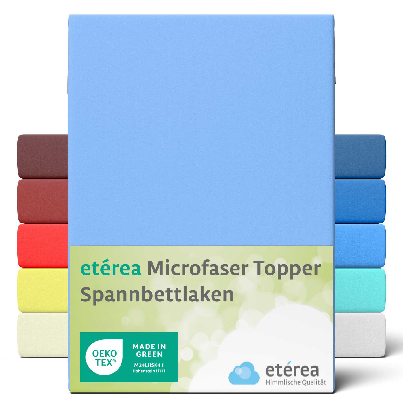 etérea Microfaser Topper Spannbettlaken #farbe_hellblau