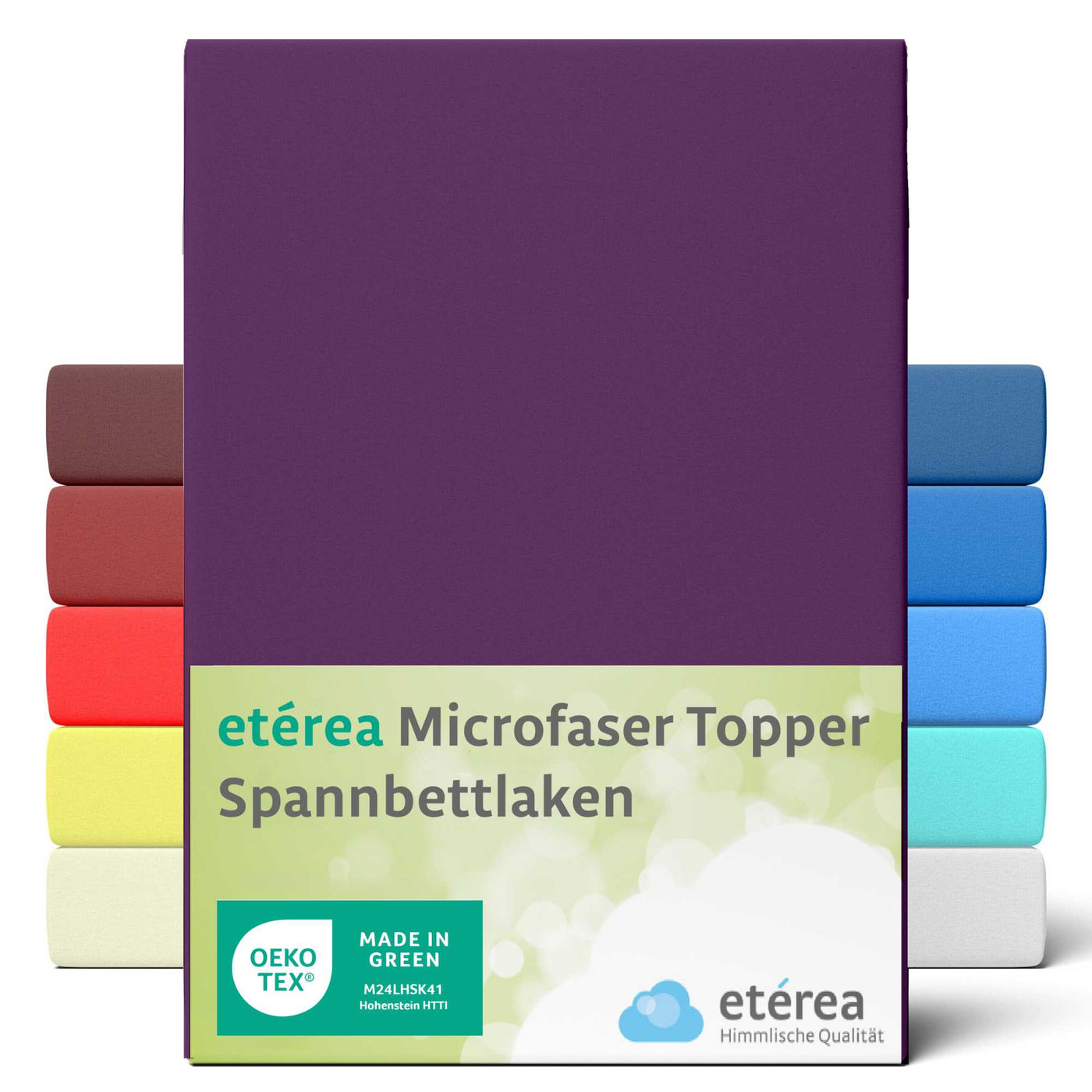 etérea Microfaser Topper Spannbettlaken #farbe_pflaume