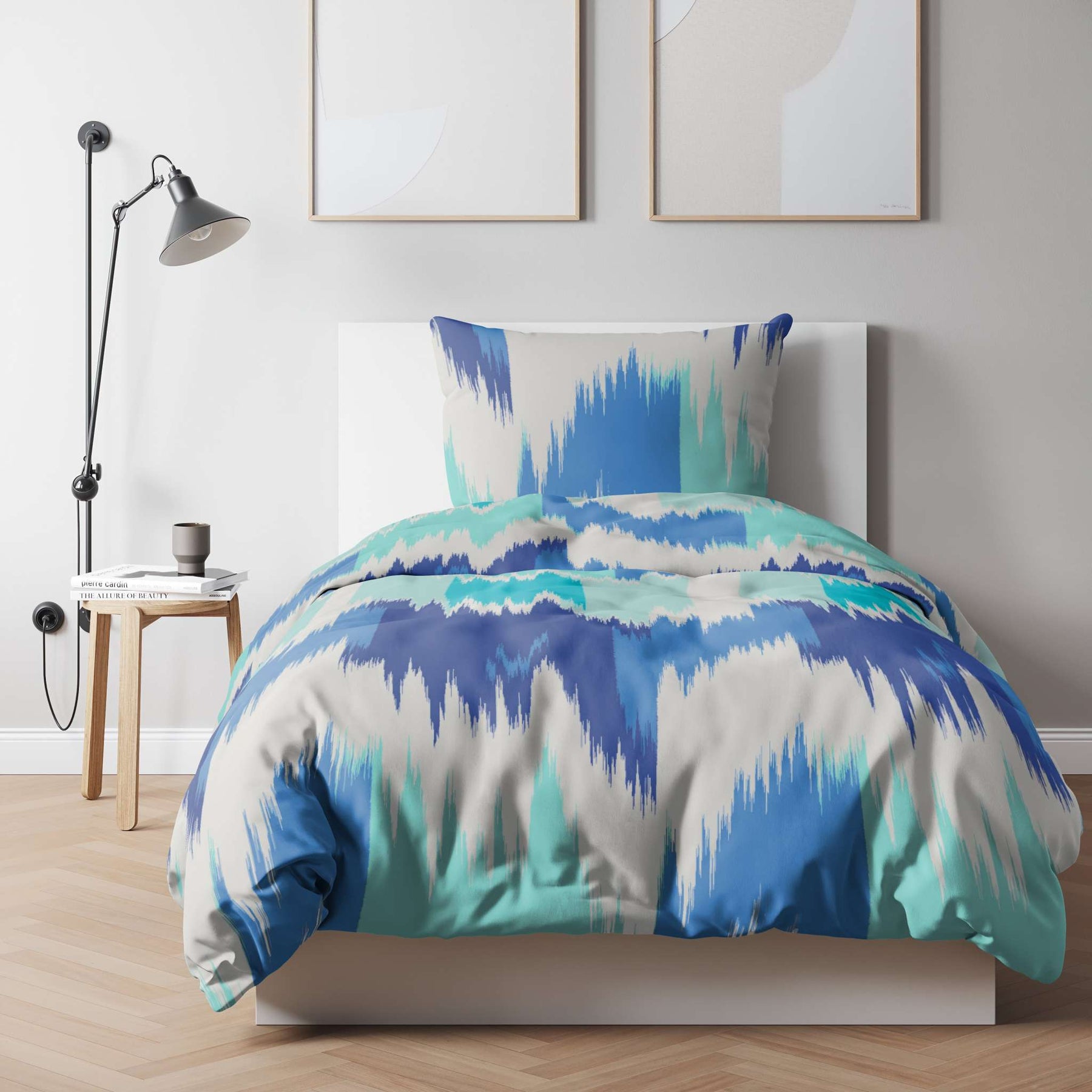 etérea Microfaser Bettwäsche Lex Blau, Opal, Mokka Creme, Schwarz