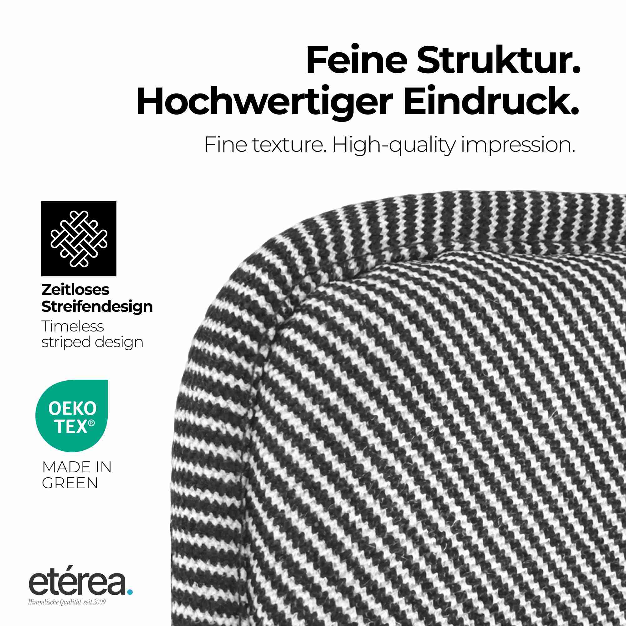 etérea Sitzkissen Stuhlkissen Streifen 38x38cm 4er Set - Innen und Aussenbereich