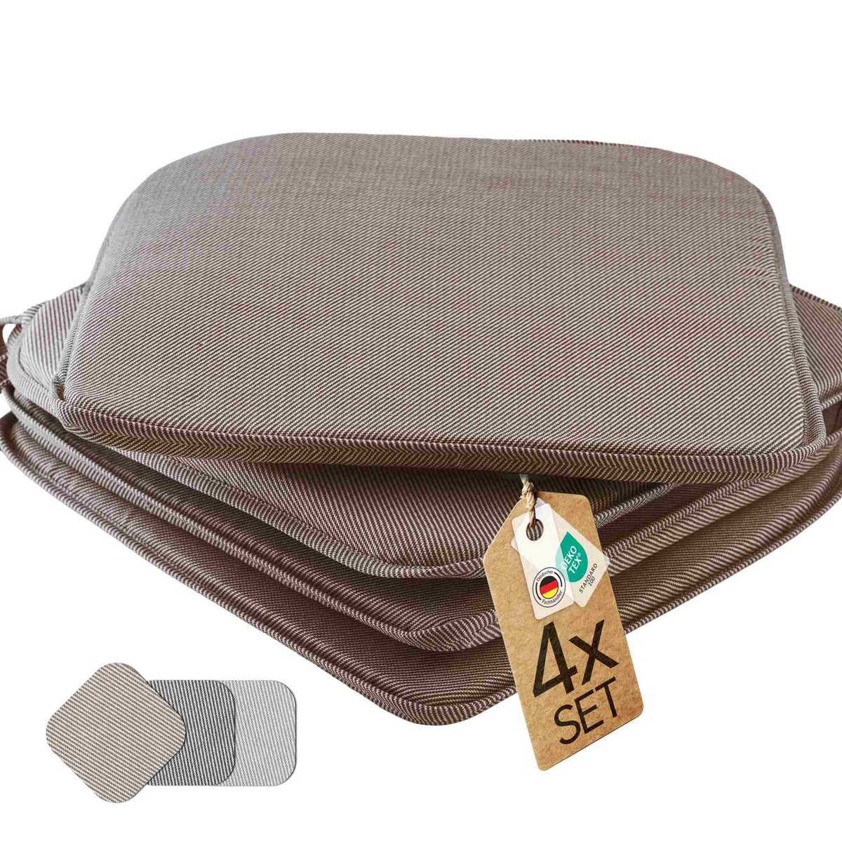 etérea Streifen Sitzkissen #farbe_taupe