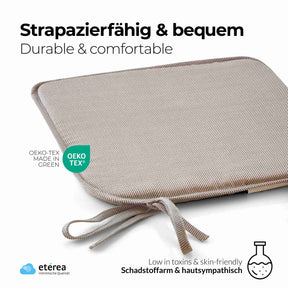 etérea Streifen Sitzkissen Stuhlkissen Indoor & Outdoor 4er Set 38x38 cm