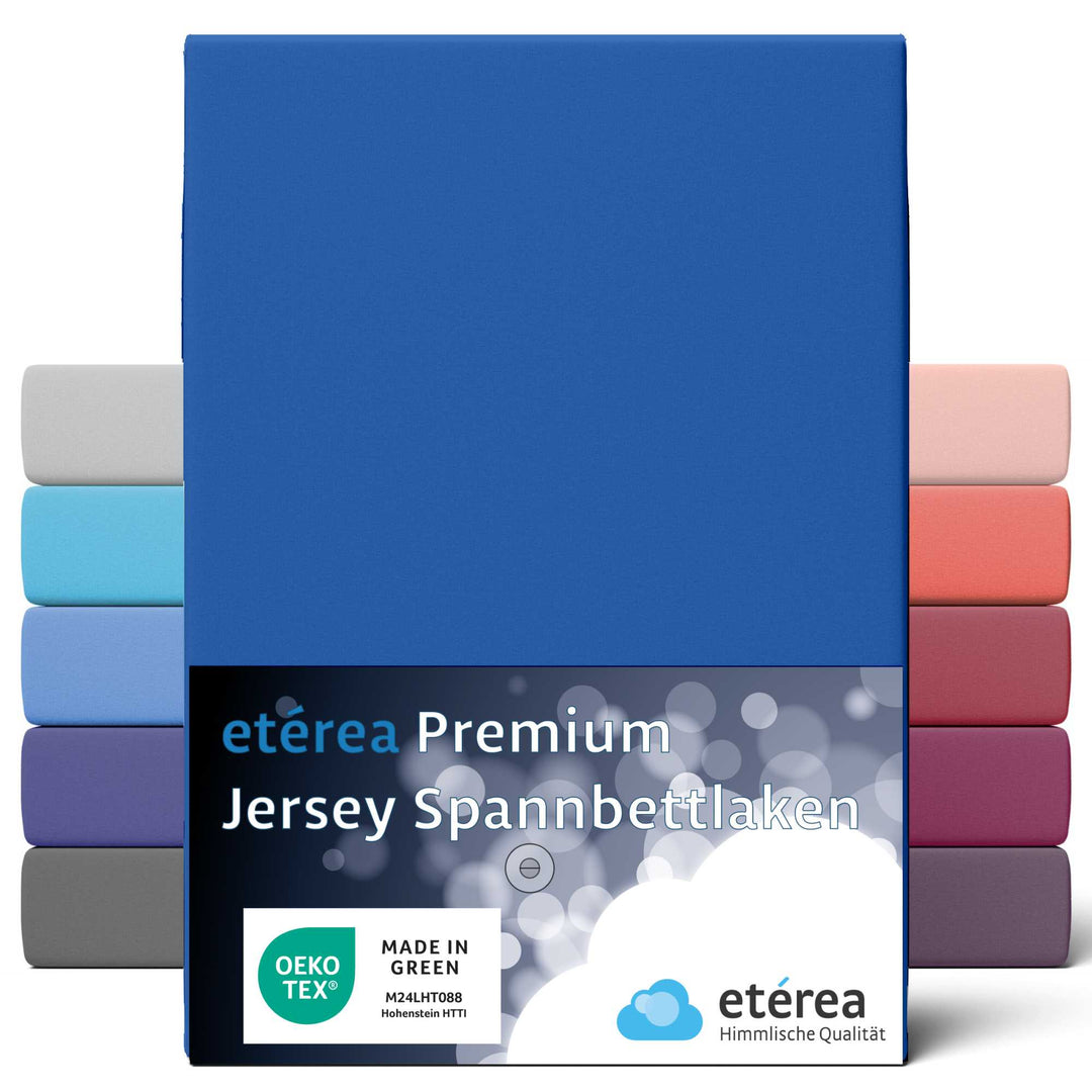 etérea Premium Jersey Spannbettlaken Blau #farbe_blau