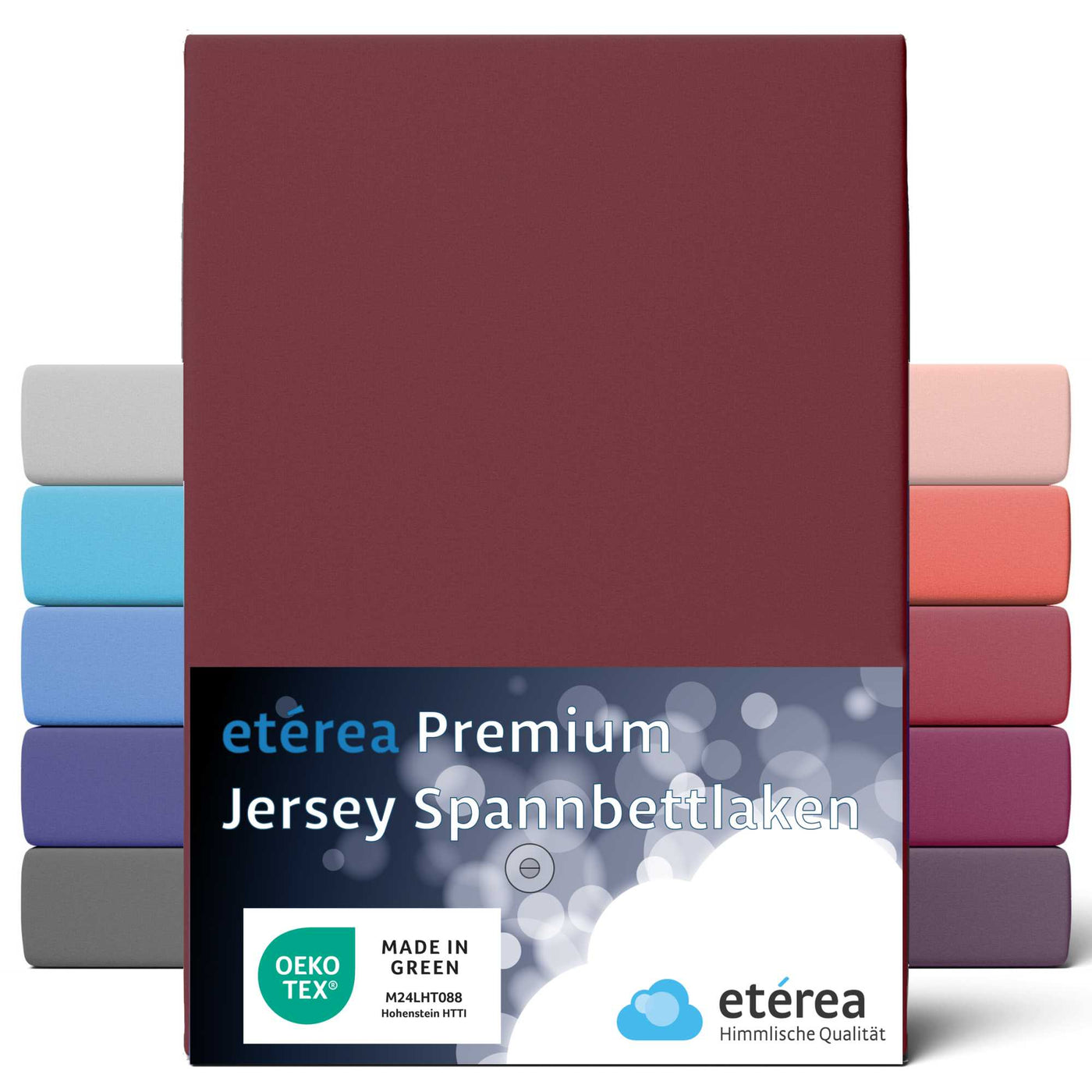 etérea Premium Jersey Spannbettlaken #farbe_bordeaux