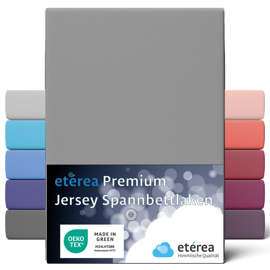 etérea Premium Jersey Spannbettlaken Grau #farbe_grau