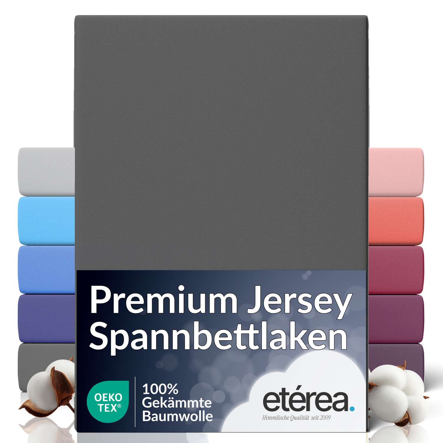 etérea Extra Jersey Spannbettlaken Orange 180x200 - 200x220 cm