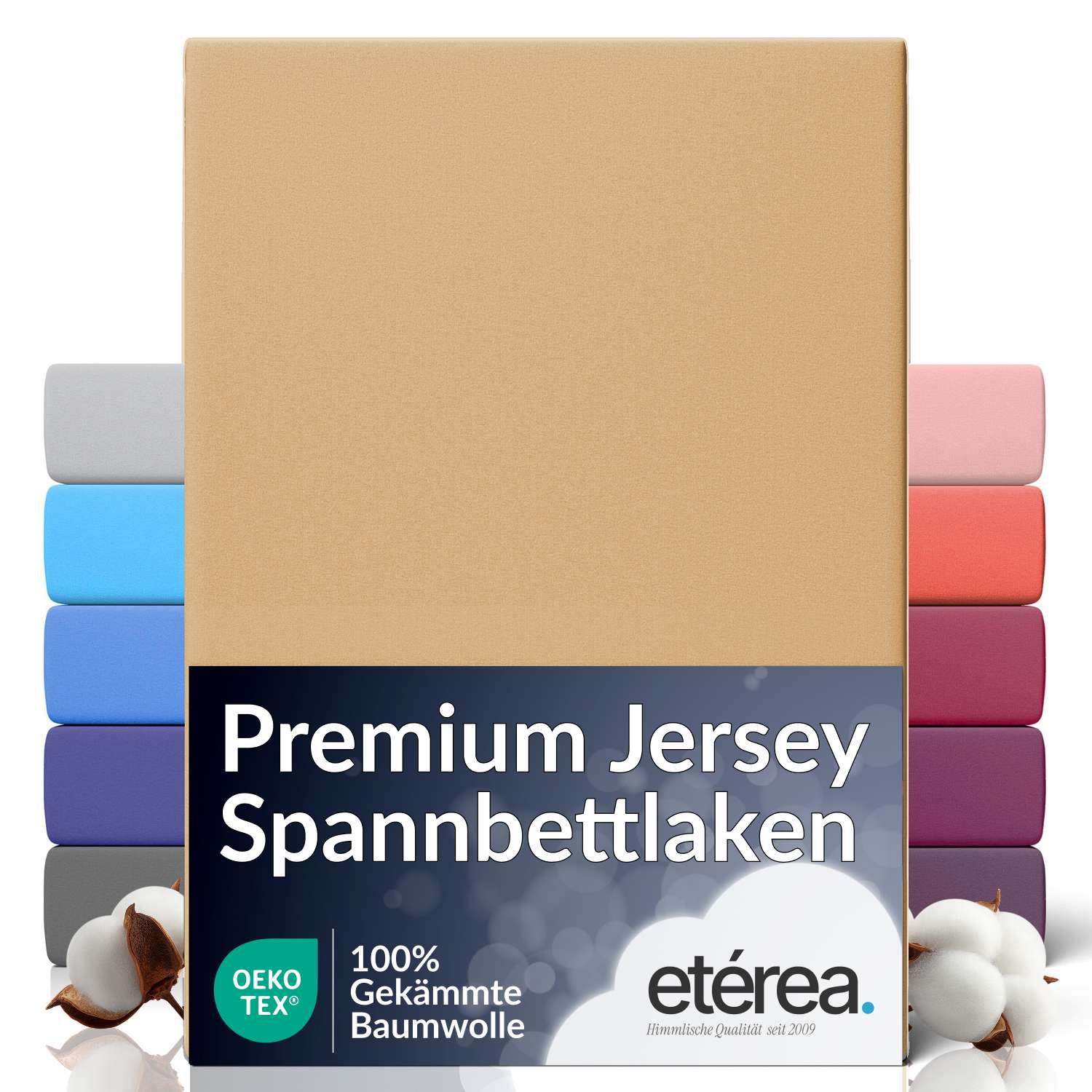 etérea Extra Jersey Spannbettlaken Orange 180x200 - 200x220 cm