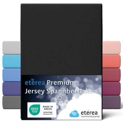 etérea Premium Jersey Spannbettlaken Schwarz #farbe_schwarz