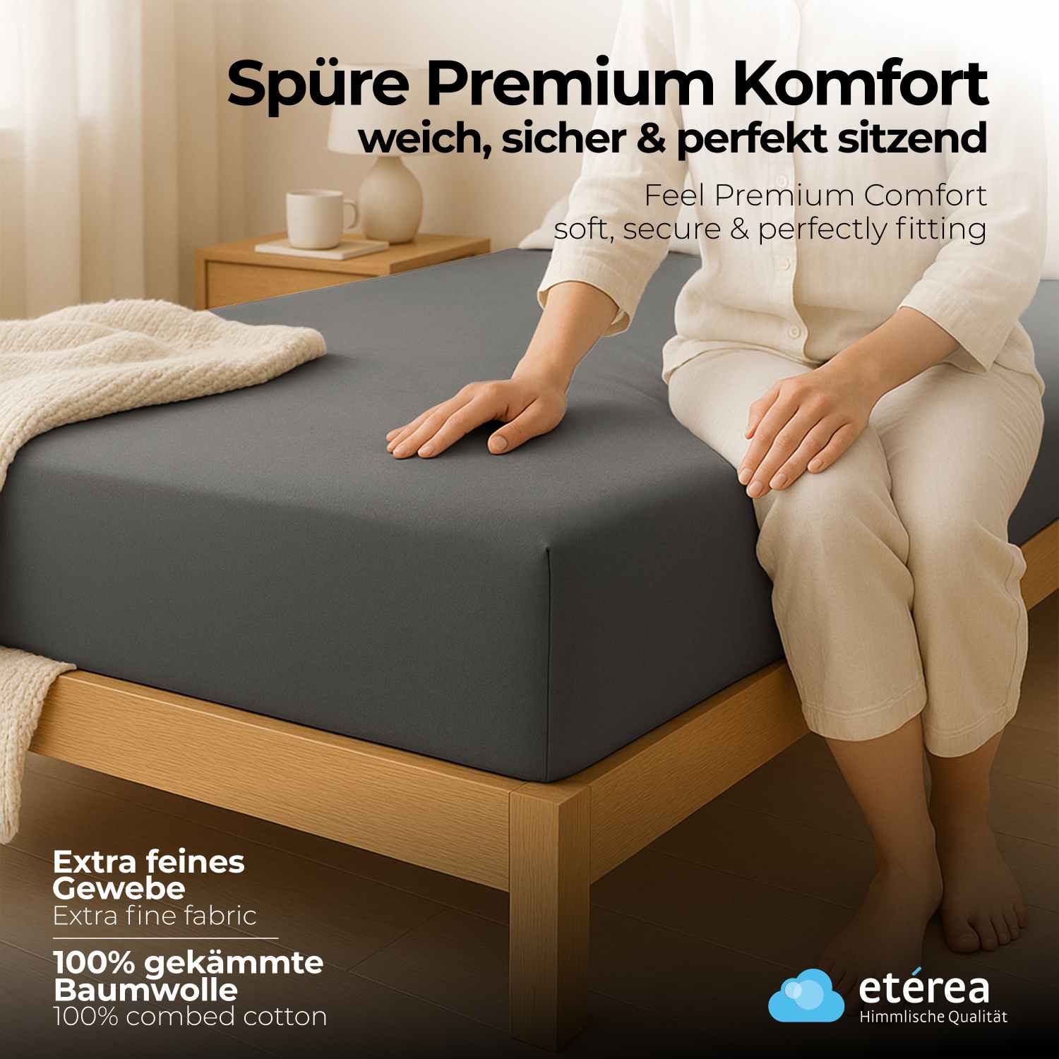 etérea Extra Jersey Spannbettlaken Orange 180x200 - 200x220 cm